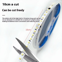 Bande LED haute tension 220V 2835 120 LED SMD auto-adhésive pour intérieur, blanche, PCB 8mm, sans driver, sans alimentation requise