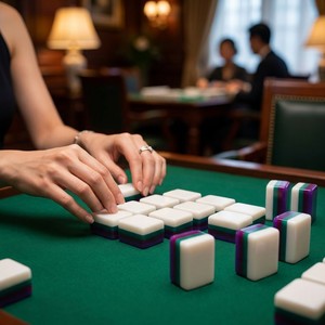 Premium Lilas Vert Américain Mahjong Ensemble Ciel Violet Support Chinoiserie Ginger Jar Vents Topiary Jokers Tile Board Coffret Cadeau - Product Image 6