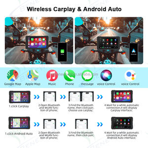 Écran CarPlay pour moto de 5 pouces, double caméra, écran tactile étanche pour la navigation à moto - Product Image 6