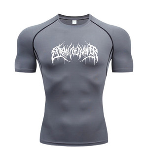 T-shirt Fitness da uomo a manica corta a compressione estiva - Product Image 4