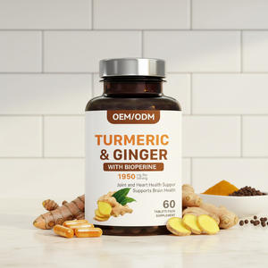 OEM/ODM Kurkuma Gember Curcumine Capsules voor Volwassenen - Immuunondersteuning Verbeterde Botdichtheid Hart- en Hersenfunctie Kruidensupplementen - Product Image 3