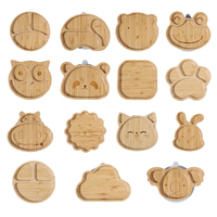 Plateau divisé animal mignon des fabricants pour enfants Assiettes en bambou pour enfants Bol en bambou Assiette en bois Offre Spéciale pour bébés et enfants