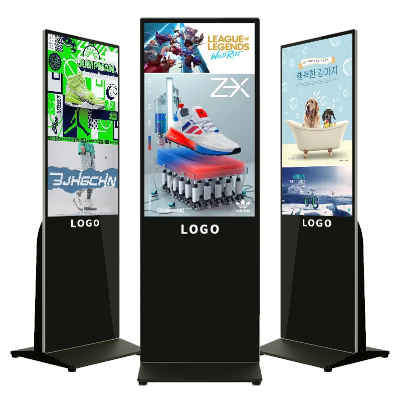 55 Zoll Indoor-Touchscreen LCD-Werbung Totem Kiosk CMS-Software LED-Anzeige Digital Signage und Displays