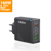 Cargador USB C PD de 160W 3C 3A, Adaptador de Corriente Tipo C, Estación de Carga USB Inteligente para Laptop, Teléfono, Tableta, Nuevo, Caja de Regalo Incluida