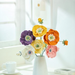 Nouveauté Fleurs en crochet tricotées Décorations 2025 <span class=keywords><strong>Hortensia</strong></span> Rose des prés Feuilles de lotus pour Noël Graduation Pâques - Product Image 1