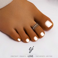 Bague d'orteil en argent 925 style vacances d'été Carline, motif cœur, poli miroir, ajustable, pour propriétaires de boutiques