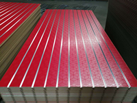 Panneau rainuré 18*1220*2440 mm en MDF mélaminé imitation bois pour panneau mural, panneau rainuré MDF, panneau d'affichage