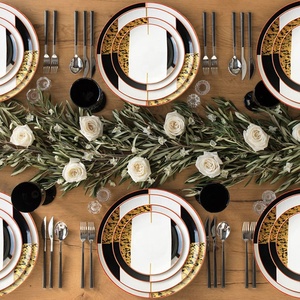 Nouvelle conception d'ustensiles de cuisine, assiettes en porcelaine fine, vente en gros d'assiettes de présentation en porcelaine, assiettes en céramique pour mariage, services de table - Product Image 4