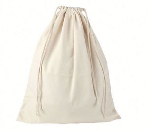 Housse de sac à poussière en coton blanc personnalisée avec cordon de serrage pour sac à main - Product Image 1
