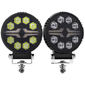 DXZ 2024 nuevo foco redondo Led <span class=keywords><strong>4X4</strong></span> de 4 pulgadas 8LED blanco + ámbar DRL para camión luces Led DE TRABAJO cubierta negra faros cuadrados Led - Product Image 5