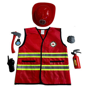 Halloween niños construcción trabajador disfraz ingeniero chaleco bombero sombrero para la escuela carrera día juego de imitación TV película inspirada - Product Image 3