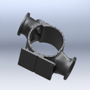 Boîtier de volute ou de conduit en Y pour pompe ou souffleur Yogi Engineering en fonte/aluminium/acier inoxydable Modèle de pompe 01 - Product Image 1