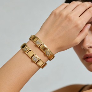 Nordic Italian Style 9Mm Stainless Steel Heart Module Bracelet Women's DIY Jewelry Set Gift Zircon Bezel Setting - Product Image 2