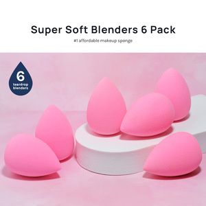 Venta al por mayor embalaje personalizable belleza cosmética huevo maquillaje esponja licuadora rosa azul púrpura y rosa colores sin látex - Product Image 2