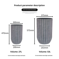 Pot de fleurs extra large et haut en plastique imitation pierre pour plantes vertes d'intérieur, vente en gros transfrontalière pour fabricants