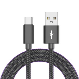快速充电尼龙编织 <span class=keywords><strong>USB</strong></span> A 转 Type C 数据传输线纯铜电源线适用于三星小米安卓 - Product Image 1