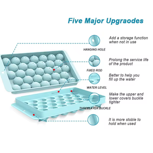 Top Seller BPA-Free <strong>Mini</strong> Round Ice Ball Maker Mold Ice Cube Tray with Lid and Scoop for Ice Cream Tools - Product Image 2