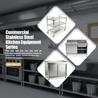 Table de travail robuste et résistante pour cuisine commerciale, de qualité alimentaire, à double niveau, en acier inoxydable 304 201, pour restaurants