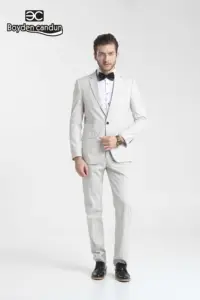 White Color Men's Suits Business Casual Suit For Men Wedding Shirt Smooth Suit Pants Blazer For Men