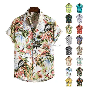 Factory Supplier breathable hawaiian shirt beach shirt white Tailored Oem men floral shirt