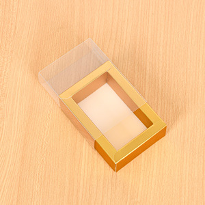 Recycled Drawer <strong>Box</strong> with PVC Window Rrctangle Kraft Paper <strong>Red</strong> Gold Silver Slim <strong>Box</strong> Drawer Folding Gift Slide Cardboard Packaging - Product Image 3