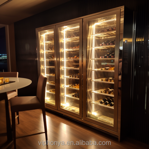 Cave à vin thermostatique à deux zones en acier inoxydable personnalisable pour usage commercial, avec éclairage LED, alimentation USB/batterie/électrique, intégrée pour - Product Image 4