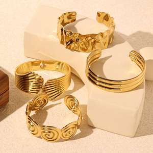 Gelang Manset Wanita Model Bohemian Musim Panas, Lapis Emas, Hiasan Bintang Laut & Kerang, Desain Geometris, Kualitas Tinggi - Product Image 5