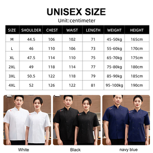 Uniforme de <span class=keywords><strong>Chef</strong></span> de Manga Corta de Poliéster y Algodón para Restaurantes, Camisa de <span class=keywords><strong>Cocina</strong></span> de Verano para Chefs - Product Image 2