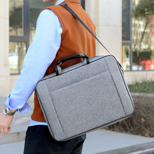 Étui de transport fin avec poignée, poches externes, capacité de stockage multi-objets, sac pour ordinateur portable antivol en Oxford pour hommes - Product Image 4