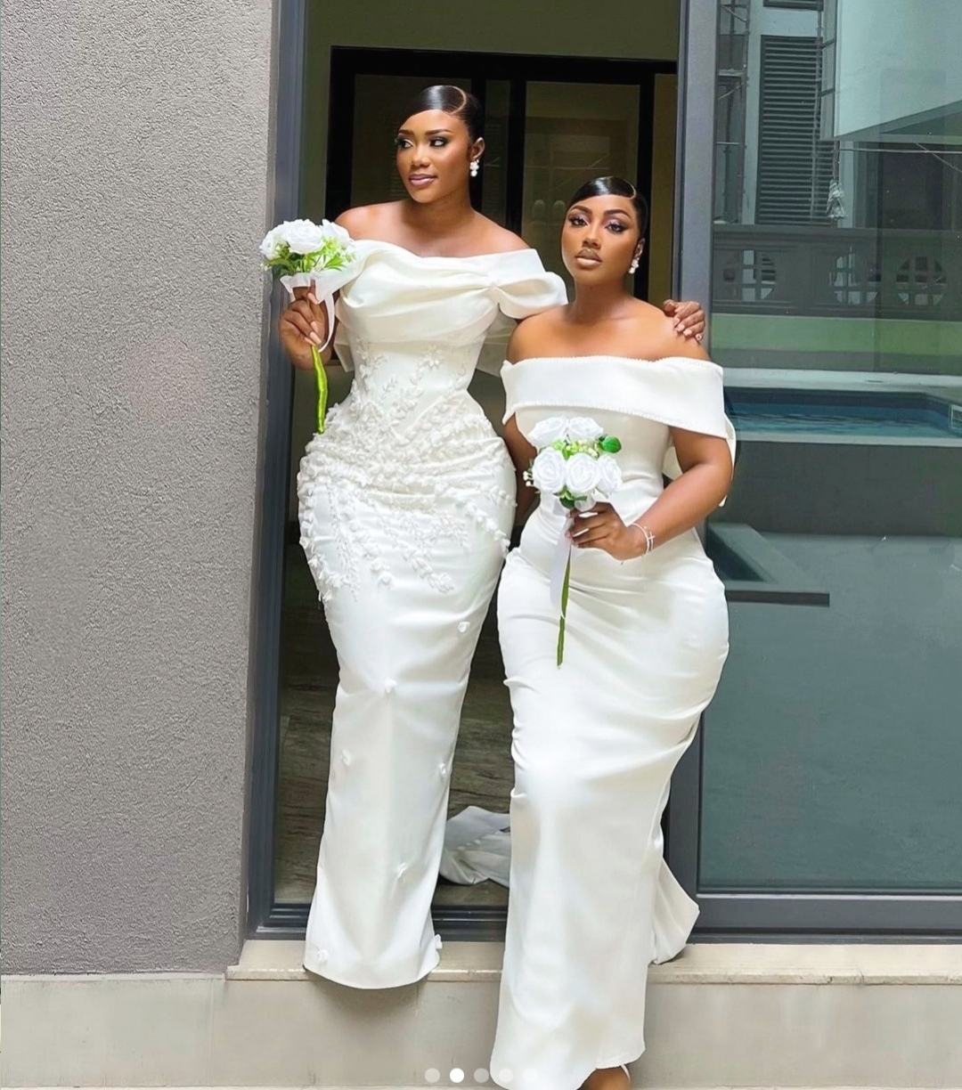 bridesmaid dresses off white
