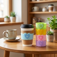 Manchon de tasse en silicone réutilisable avec logo personnalisé, protection écologique pour vaisselle, housse résistante à la chaleur pour café, tasse domestique, accessoire de vente en gros
