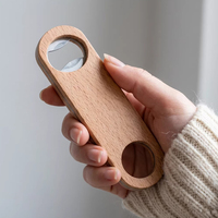 Outils de bar de cuisine : Créez vos propres cadeaux promotionnels – Ouvre-bouteilles multifonctionnels personnalisés en bois avec manche vierge