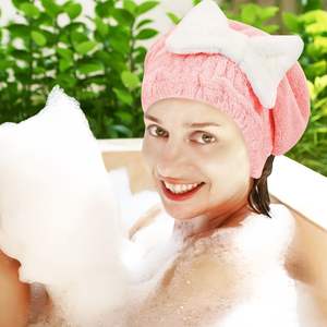 Chapeau turban en microfibre souple jetable super absorbant chapeau <span class=keywords><strong>femme</strong></span> <span class=keywords><strong>cheveux</strong></span> absorbants serviette à séchage rapide pour salle de bain - Product Image 5