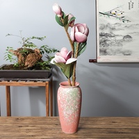 Haut de gamme rétro paysage Dezhou Vase en céramique Wabi-Sabi Style décoration de la maison ornement argile matériel mat glaçure pour la culture hydroponique