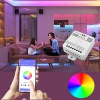 Contrôleur LED WiFi SPI+1CH PWM DC5V~24V avec télécommande, contrôle par application/panneau, portée de 30 m, 12 types de bandes LED, 6A