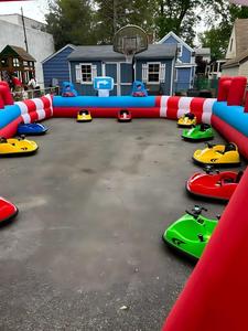 Piste <span class=keywords><strong>de</strong></span> course gonflable rouge et bleue en PVC pour enfants et événements, château gonflable, arène <span class=keywords><strong>de</strong></span> voitures tamponneuses gonflable - Product Image 5