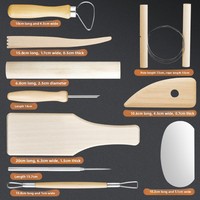 Ensemble professionnel de 10 outils de sculpture en argile, outils durables en bois et en acier pour la sculpture et le modelage de céramiques DIY