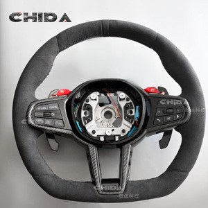 Volante in Fibra di Carbonio e Pelle Scamosciata di Alta Qualità per BMW Modificata CS, Compatibile con Serie G G06 G08 <span class=keywords><strong>G20</strong></span> <span class=keywords><strong>G30</strong></span> - Product Image 1