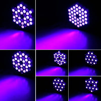 Projecteurs LED mini PAR UV LEAHUA en plastique pour montage mural DMX512 36x3w pour scène, DJ, discothèque, mariages et événements