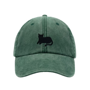 Casquette de baseball unisexe en denim lavé de couleur unie avec logo de broderie personnalisé fermeture à boucle réglable en métal chapeau de soleil à bord incurvé - Product Image 6