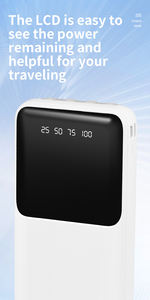 Batterie Li-Polymère Portable PD 22.5W Charge Rapide 10000mAh Power Bank Affichage Numérique Intégré 2 Câbles Type-C Entrée/Sortie - Product Image 3