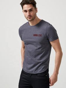 Camiseta de Manga Corta con Cuello Redondo para Hombre, Ajustada, de Poliéster/Algodón Grueso, con Serigrafía Personalizada con Logotipo Frontal - Product Image 4