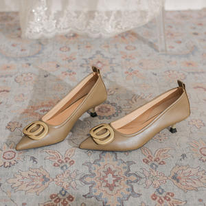 Zapatos de Tacón Alto de Cuero Vegano para Mujer, Ecológicos, para Fiesta u Oficina, con Tacón Grueso y Forro Transpirable para Todo el Día - Product Image 1