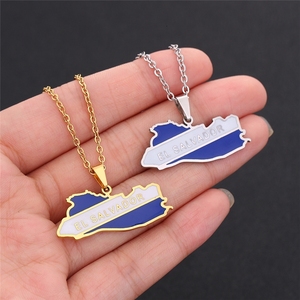 Collier pendentif tendance en acier inoxydable imperméable avec drapeaux et cartes nationales <span class=keywords><strong>du</strong></span> Salvador (Amérique <span class=keywords><strong>du</strong></span> <span class=keywords><strong>Nord</strong></span>) – Vente en gros pour femmes et hommes - Product Image 4