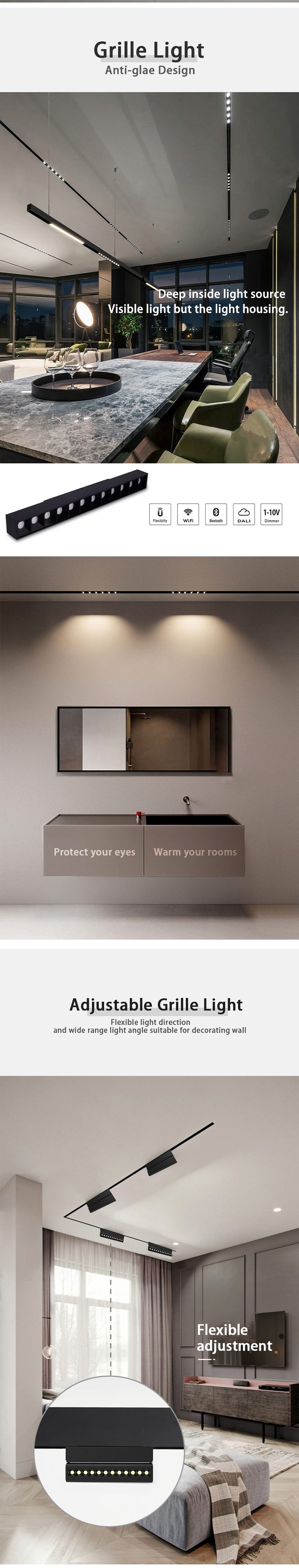 Modern Recessed Indoor Magnetic Track Spotlight Home Commercial Linear Track Light Rail