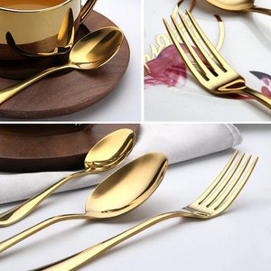 Juego de Cubiertos de Acero Inoxidable <span class=keywords><strong>Dorado</strong></span> de 24 Piezas, Tenedores, Cucharas y Utensilios de Cocina - Product Image 6