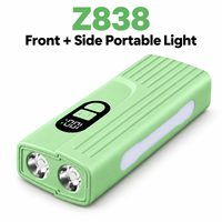 Lampe torche LED rechargeable Z838 avec batterie 18650, corps vert, IP44, ABS, magnétique, certifiée ROHS, lumineuse