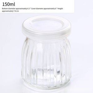 Barattolo in Vetro Creativo e Unico da 100ml 150ml 200ml con Motivo a Righe Verticali per Frappè, Mousse, Yogurt, Dessert, Gelatina e Budino con Coperchio - Product Image 5