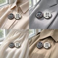 Bouton circulaire personnalisé à motifs en nacre avec bouton en coquille ronde et bord fin Tarot six trous, teinture grise pour cheveux