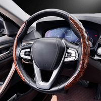 Housse de Volant General Motors Rétro en Acajou Texturé, Couvre-Volant de Protection, Accessoires de Voiture, Décoration Intérieure